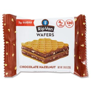 Rip Van Chocolate Hazelnut Wafer Cookies – Keto – Non-GMO – Healthy Snacks – Low Carb & Low Sugar (2g) – Low Calorie – Vegan – 16 Count