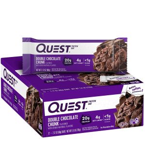 Quest Nutrition Double Chocolate Chunk Protein Bars, High Protein, Low Carb, Gluten Free, Keto Friendly, 12 Count