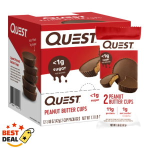 Quest Low Carb, Gluten Free, Keto Friendly, Peanut Butter Protein Cups, 12 Count