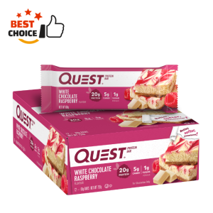 Quest Protein Bar, White Chocolate Raspberry, 20g Protein, 12 Ct