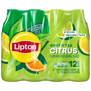 Lipton Green Tea Citrus Iced Tea, 16.9 fl oz, 12 Pack Bottles