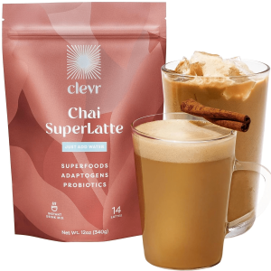 Clevr CHAI SuperLatte, Powder Latte Black Tea Organic Spices (12 oz, 14 Lattes)