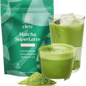 Clevr Blends Matcha Green Tea Powder,Oat Milk Instant Latte Mix (14 Lattes, 340g)