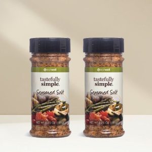 2 Bottles of Tastefully Simple Seasoned Salt 6.75oz, 2 NEW Bottles