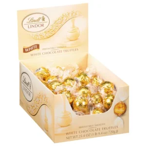 Lindt – White Chocolate LINDOR Truffles Box (60-pc, 25.4 oz) Save big $’